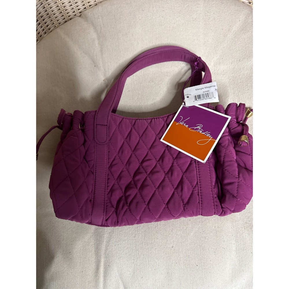 Vera Bradley Margie Magenta Quilted Microfiber Handbag Tote 62586 NEW